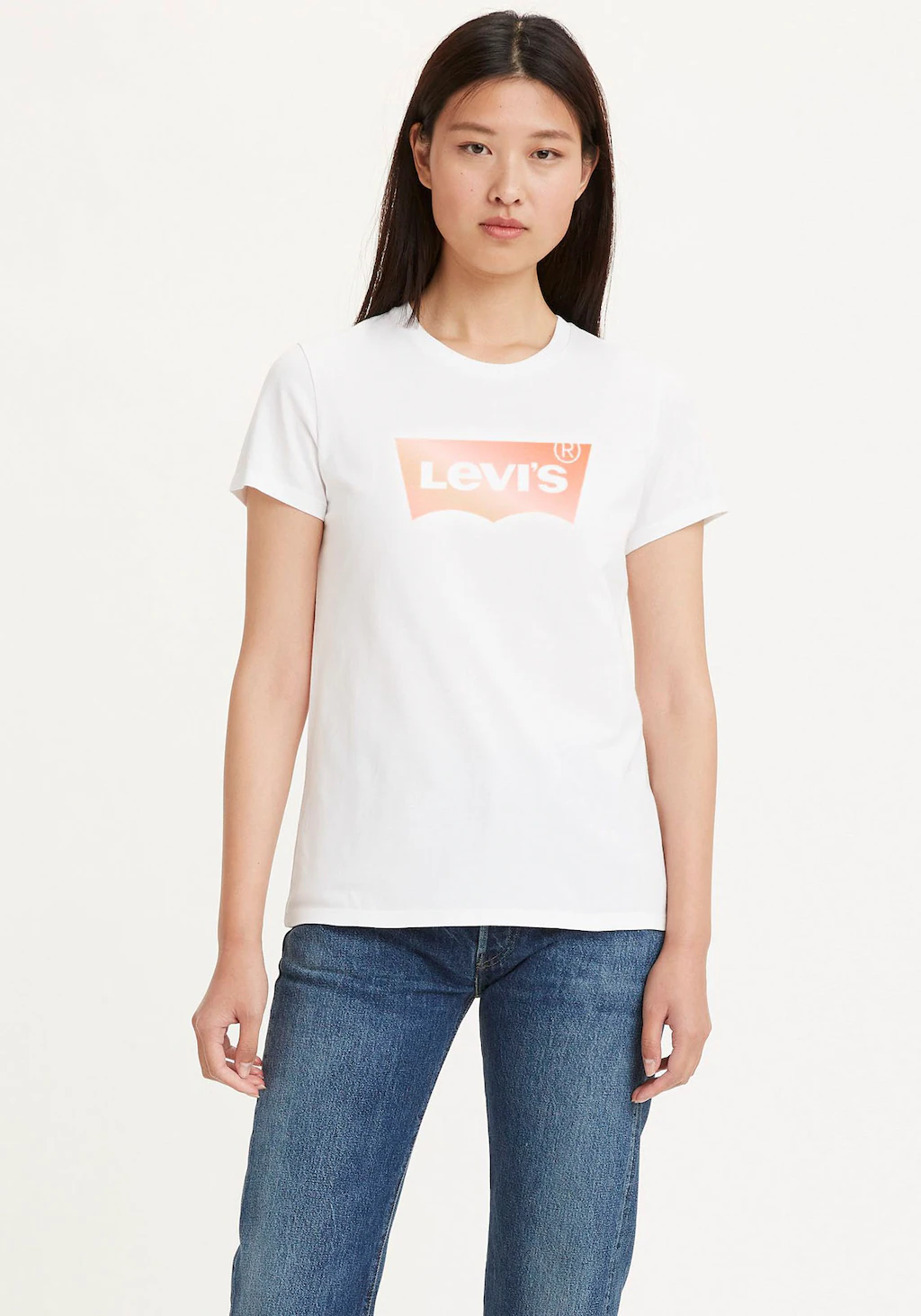 Levi's® Rundhalsshirt THE PERFECT TEE mit Logo im Metallic-Holo Print günstig online kaufen