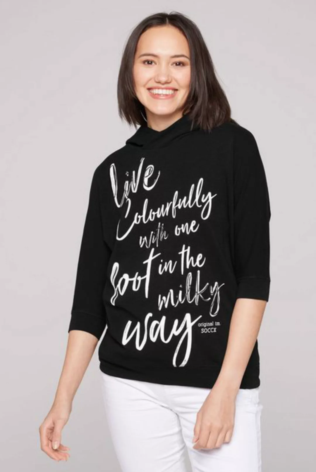 SOCCX Kapuzensweatshirt mit Fledermausärmeln günstig online kaufen