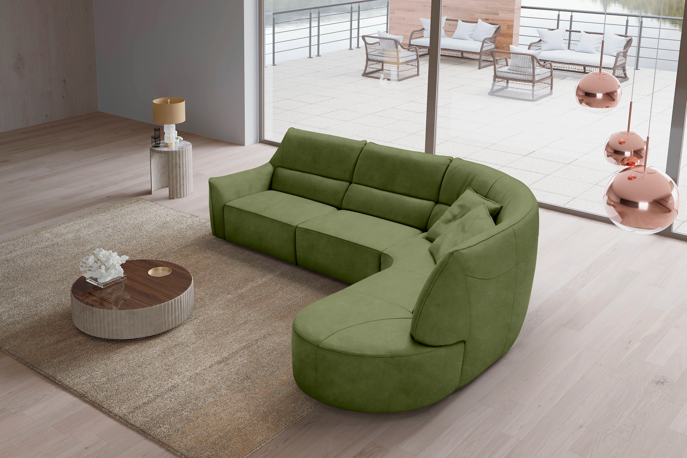 Egoitaliano Ecksofa »Puffy, extravagant & edel, Retro Designsofa, hoher Sit günstig online kaufen
