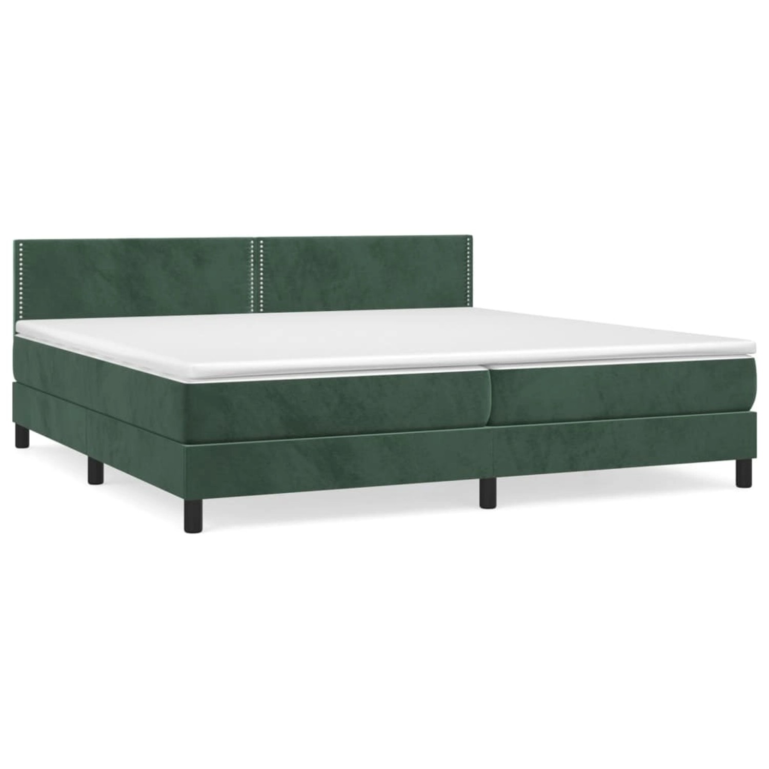 vidaXL Boxspringbett Boxspringbett mit Matratze Dunkelgrün 200x200 cm Samt günstig online kaufen