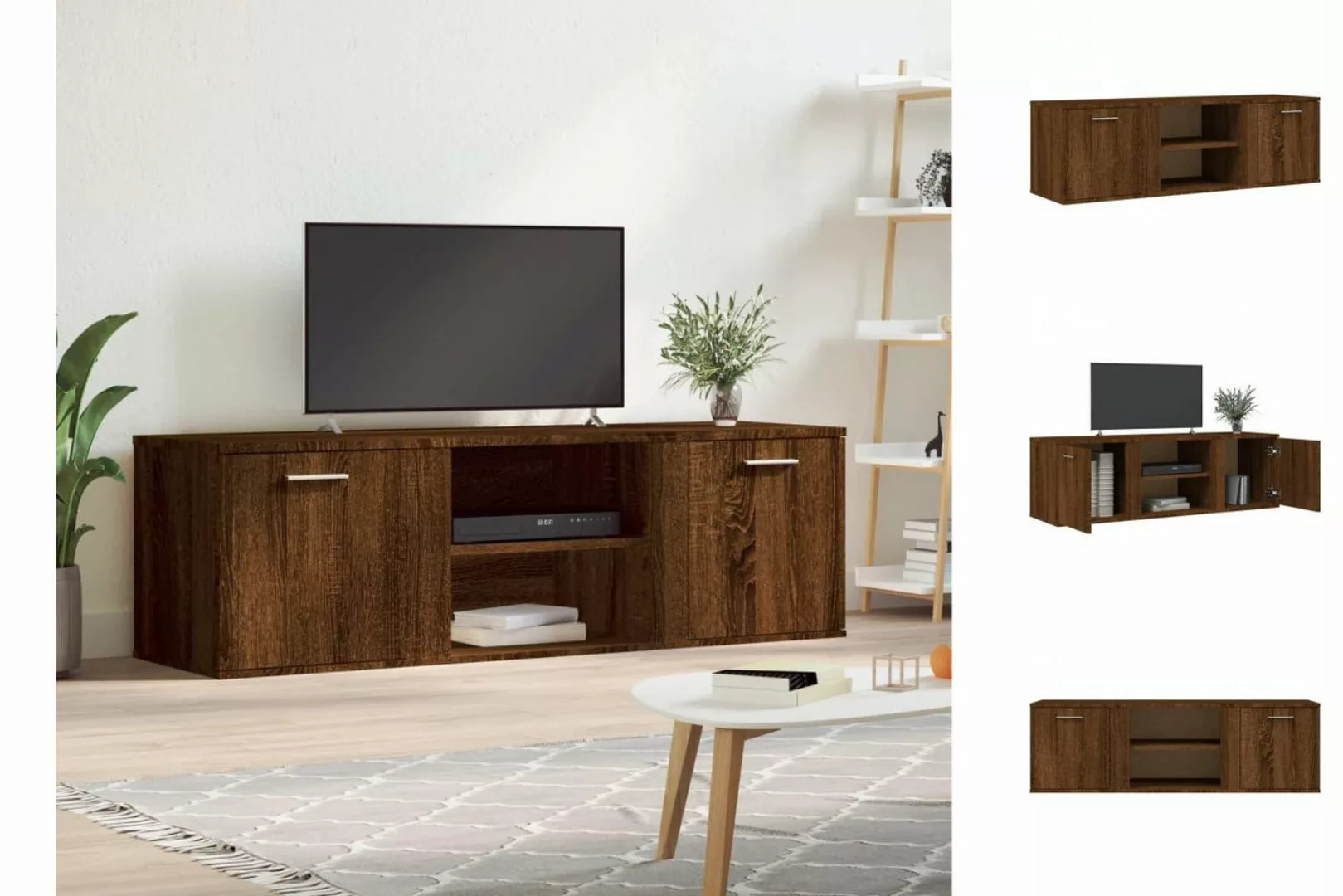 vidaXL TV-Schrank TV-Schrank Braun Eichen-Optik 120x34x37 cm Holzwerkstoff günstig online kaufen