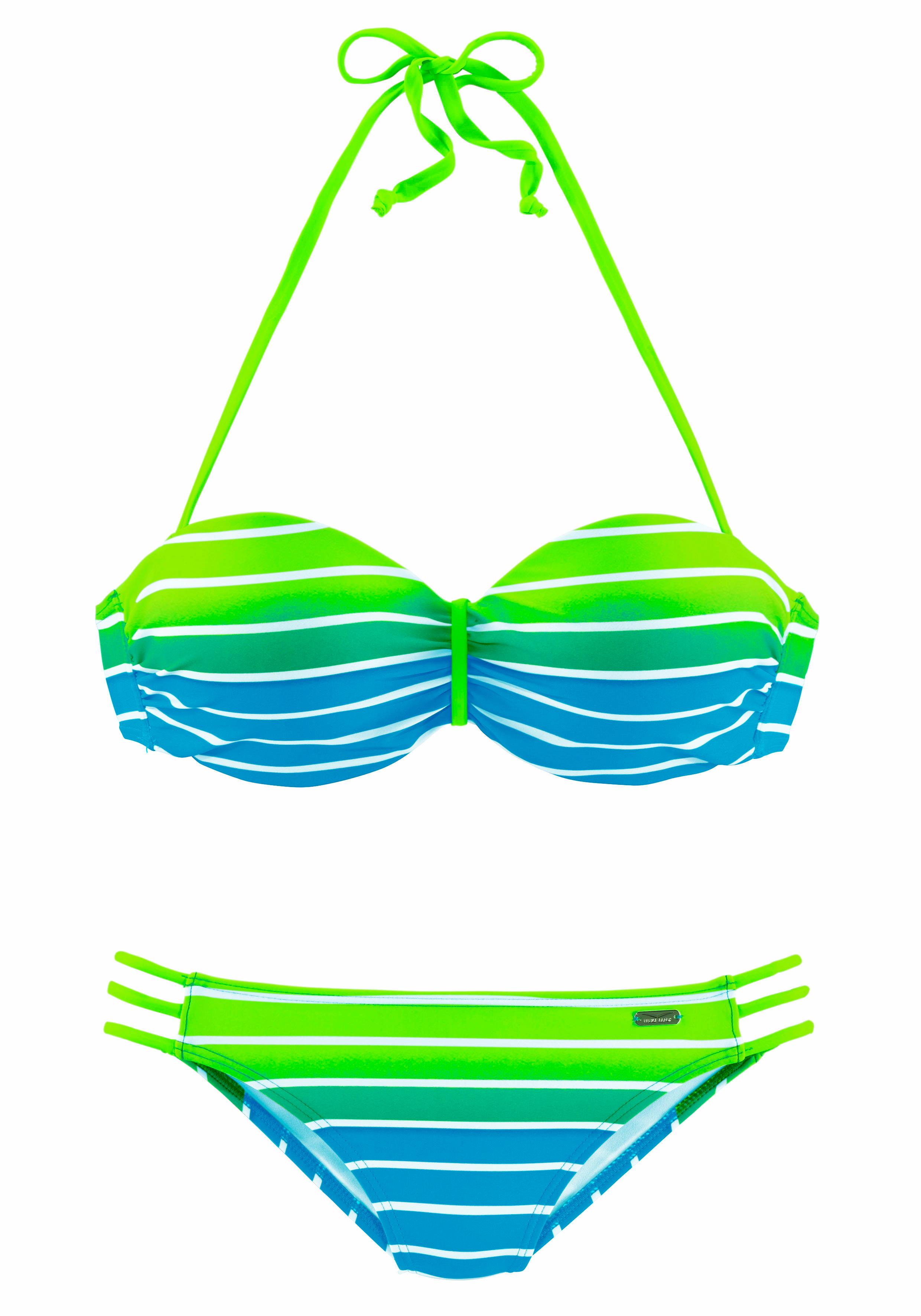 Venice Beach Bügel-Bandeau-Bikini, im trendigen Streifen-Look günstig online kaufen