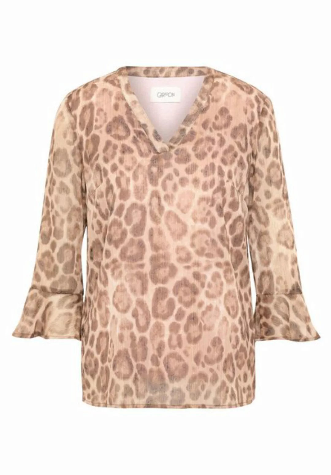 Cartoon Schlupfbluse "Cartoon Casual-Bluse mit Leoprint" günstig online kaufen