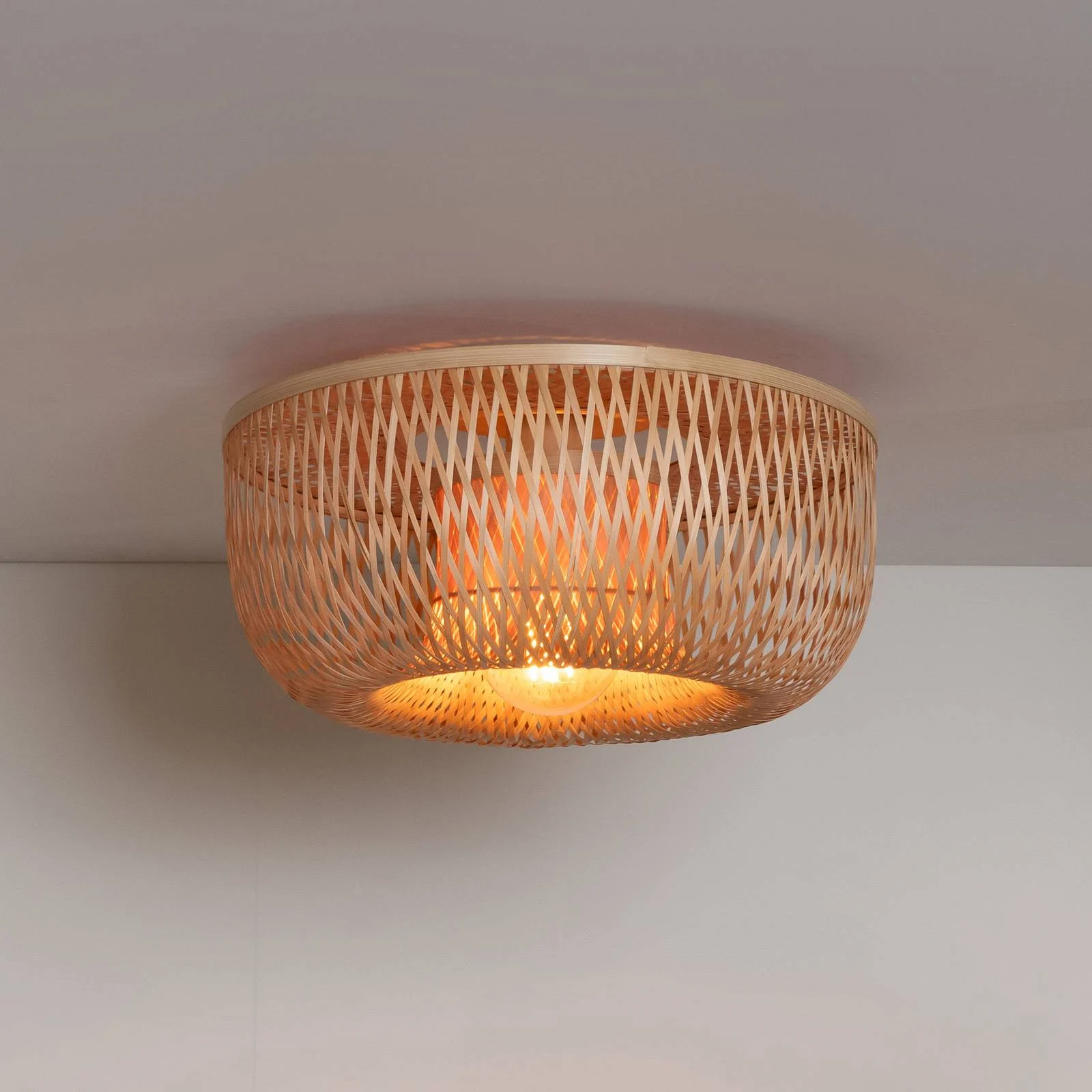 GOOD & MOJO Deckenlampe Barbados, natur, Ø 35 cm, Bambus E27 günstig online kaufen