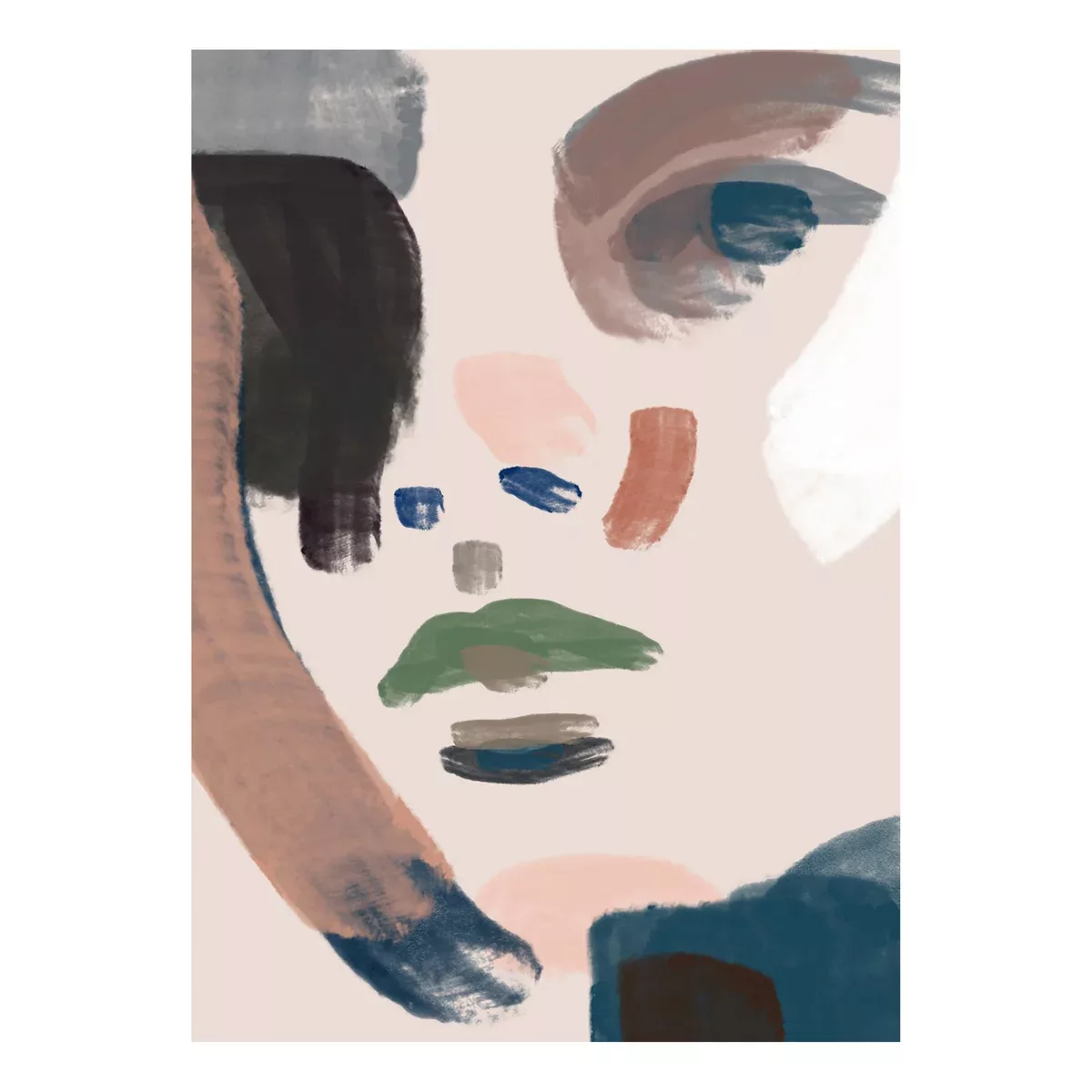 Paper Collective - Her Kunstdruck 30x40cm - beige, schwarz, blau, grün/BxH günstig online kaufen