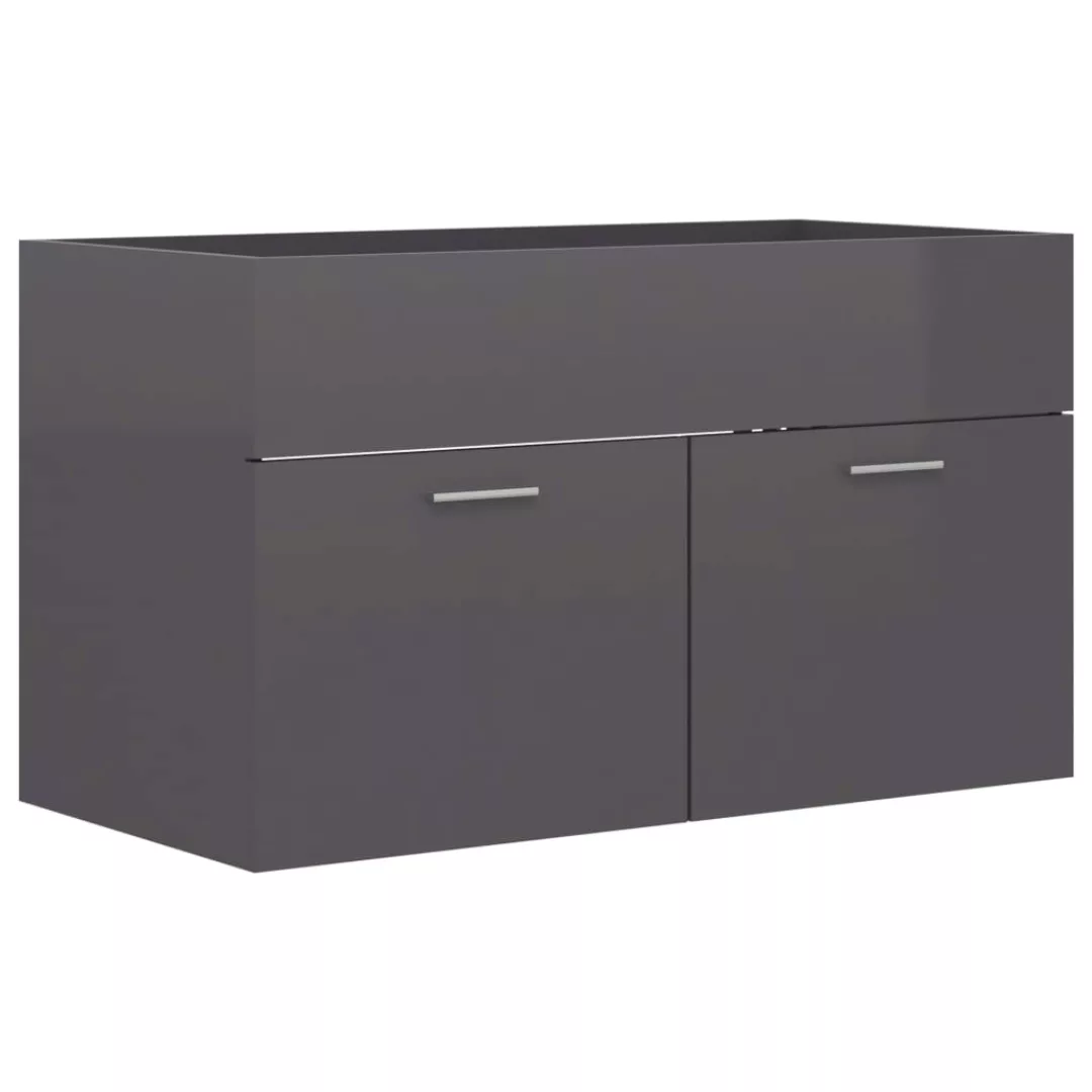 Waschbeckenunterschrank Hochglanz-grau 80x38,5x46 Cm Spanplatte günstig online kaufen