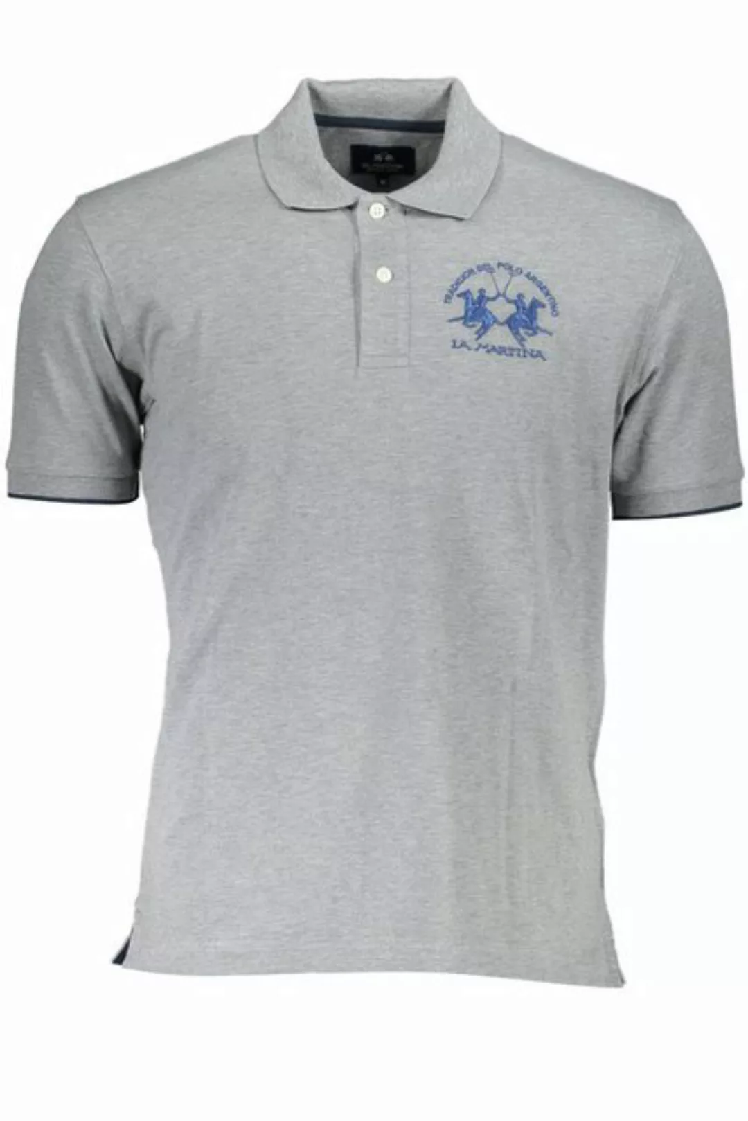 La Martina Poloshirt Herren Kurzarm Polohemd Grau - Regular Fit mit günstig online kaufen