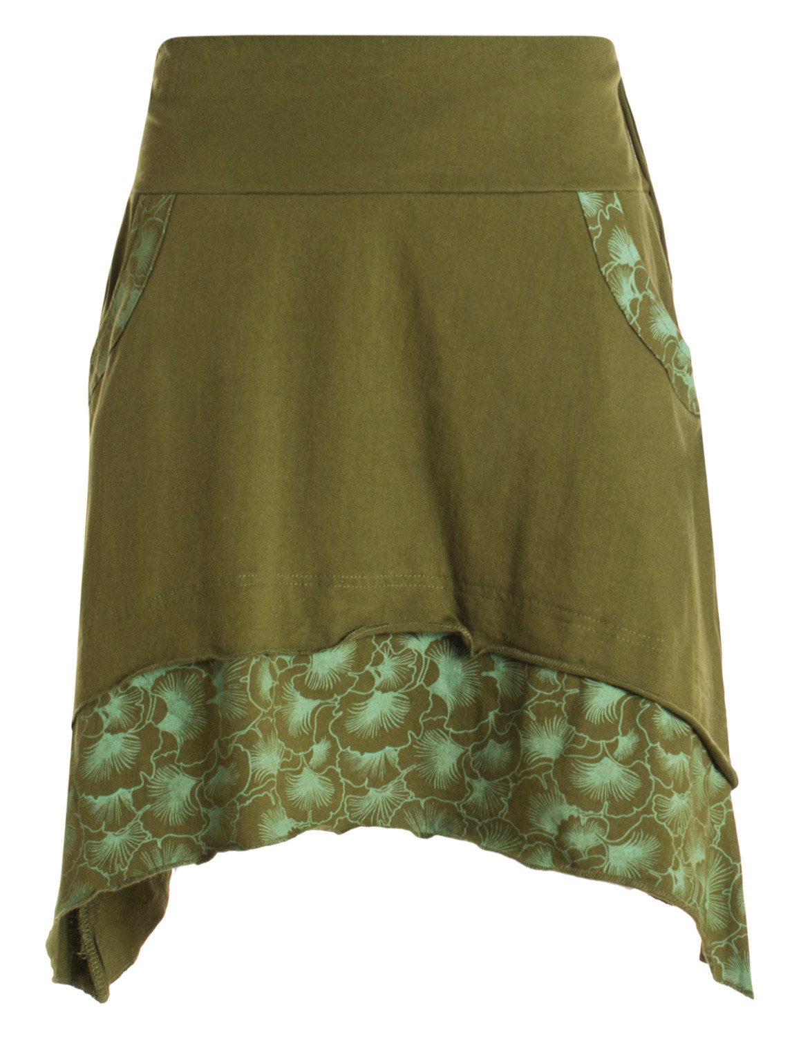 Vishes Minirock Damen Baumwolle A-Linie Blumen-Muster günstig online kaufen