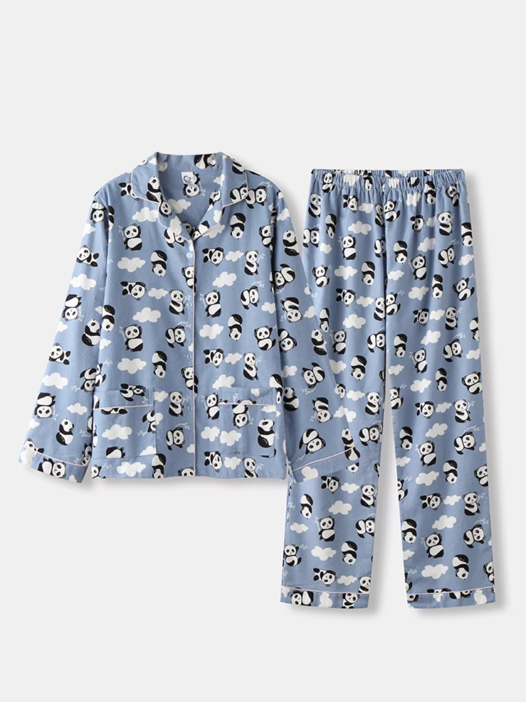 Damen Pyjamas Lange Sets Panda Print Cotton Casual Nachtwäsche für den Früh günstig online kaufen