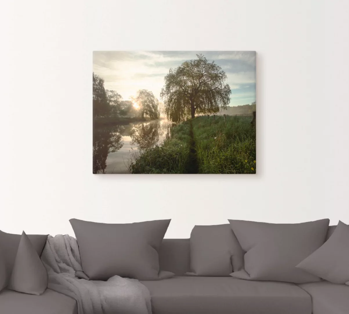 Artland Wandbild "Tagesbeginn an der Trave", Gewässer, (1 St.), als Leinwan günstig online kaufen