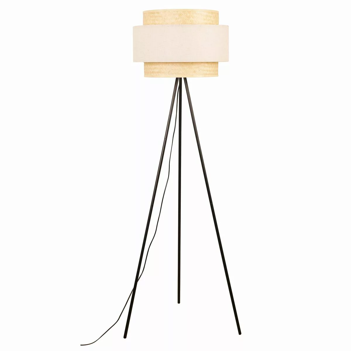 Stehlampe Dkd Home Decor Polyester Bambus (50 X 50 X 163 Cm) günstig online kaufen