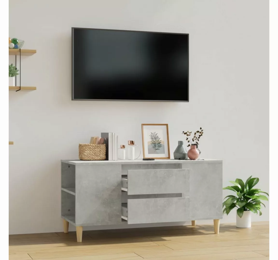 vidaXL TV-Schrank TV-Schrank Betongrau 102x44,5x50 cm Spanplatte TV-Lowboar günstig online kaufen