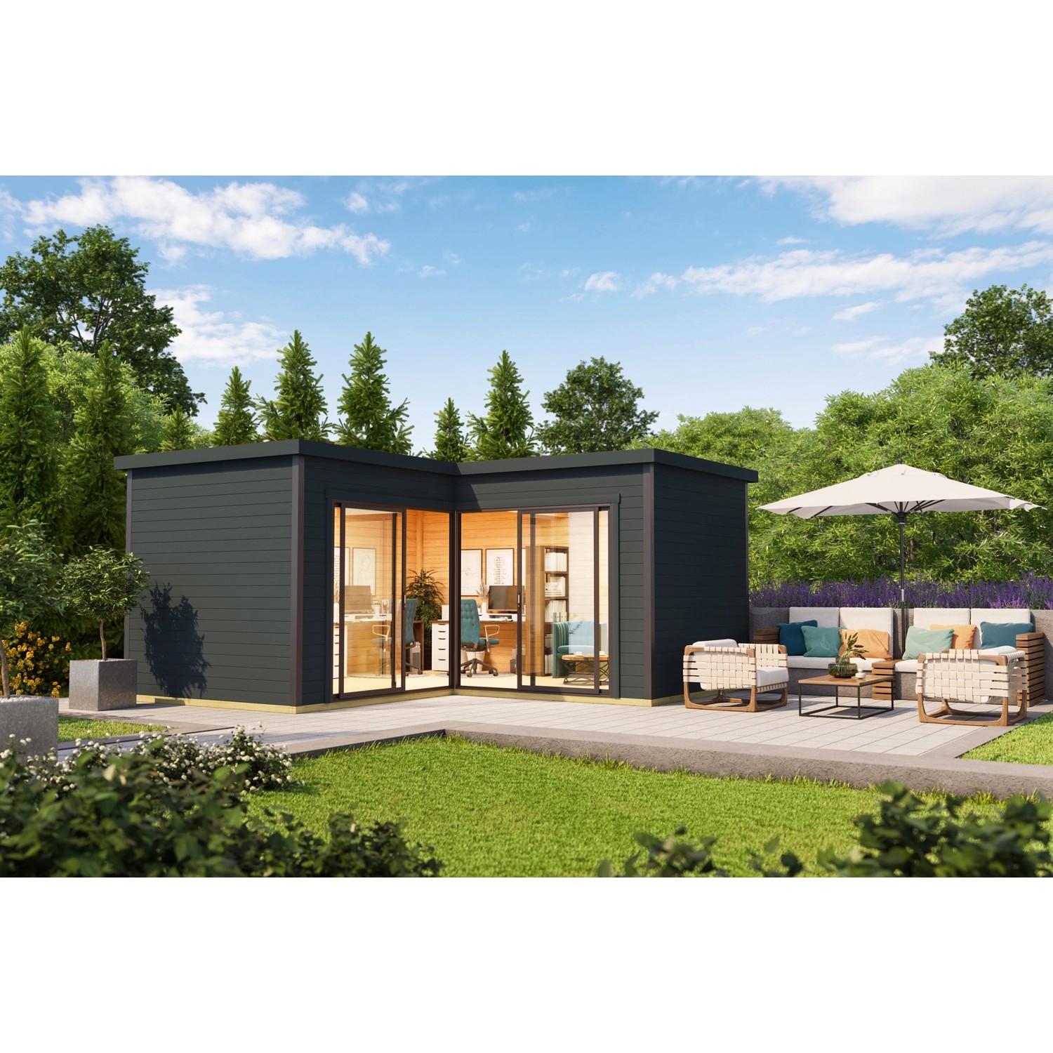 Lasita Maja Gartenhaus Domeo 6 Carbongrau 500 cm x 500 cm günstig online kaufen