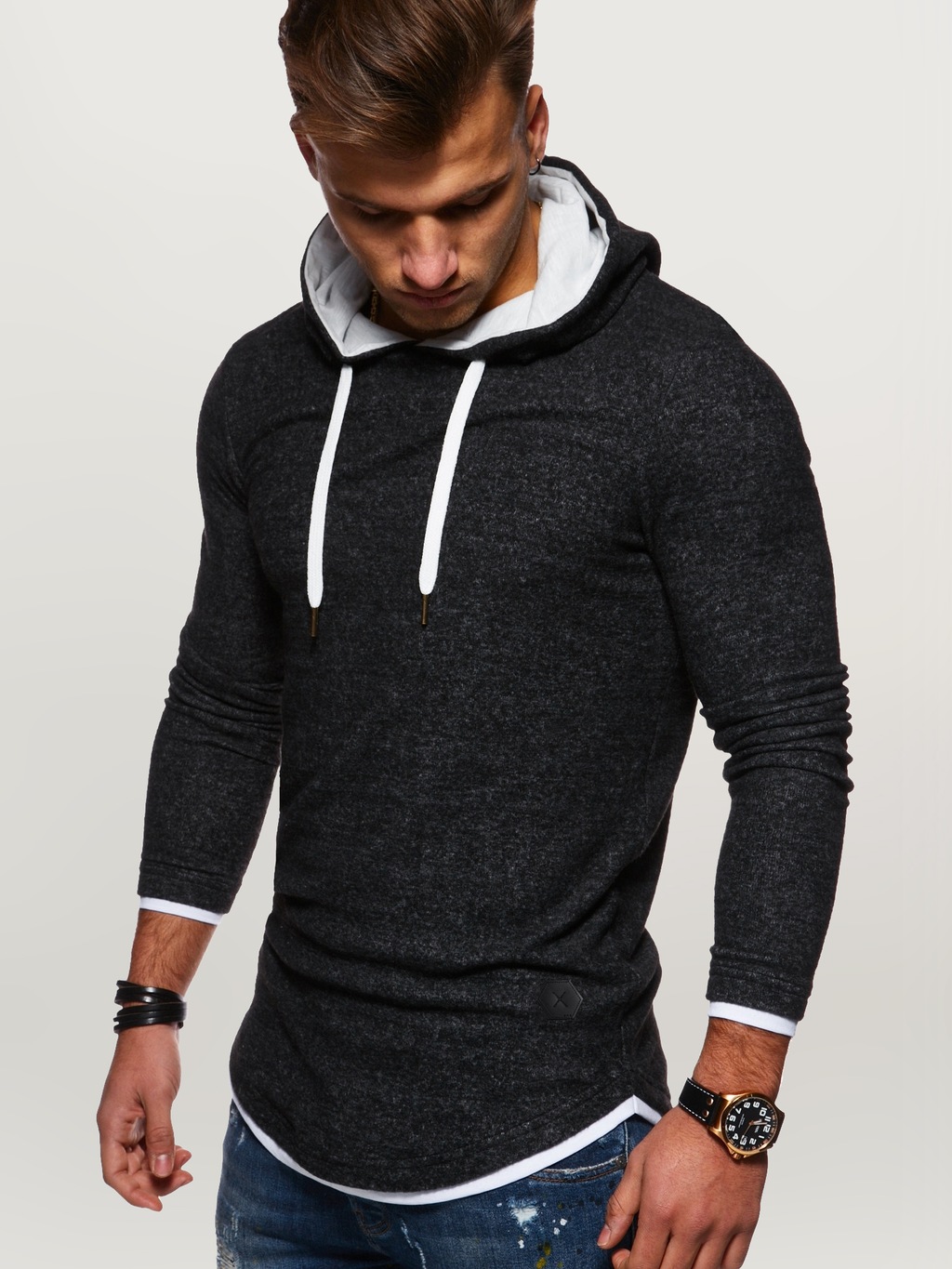 behype Kapuzensweatshirt "LAYER", im trendigen Layer-Look günstig online kaufen