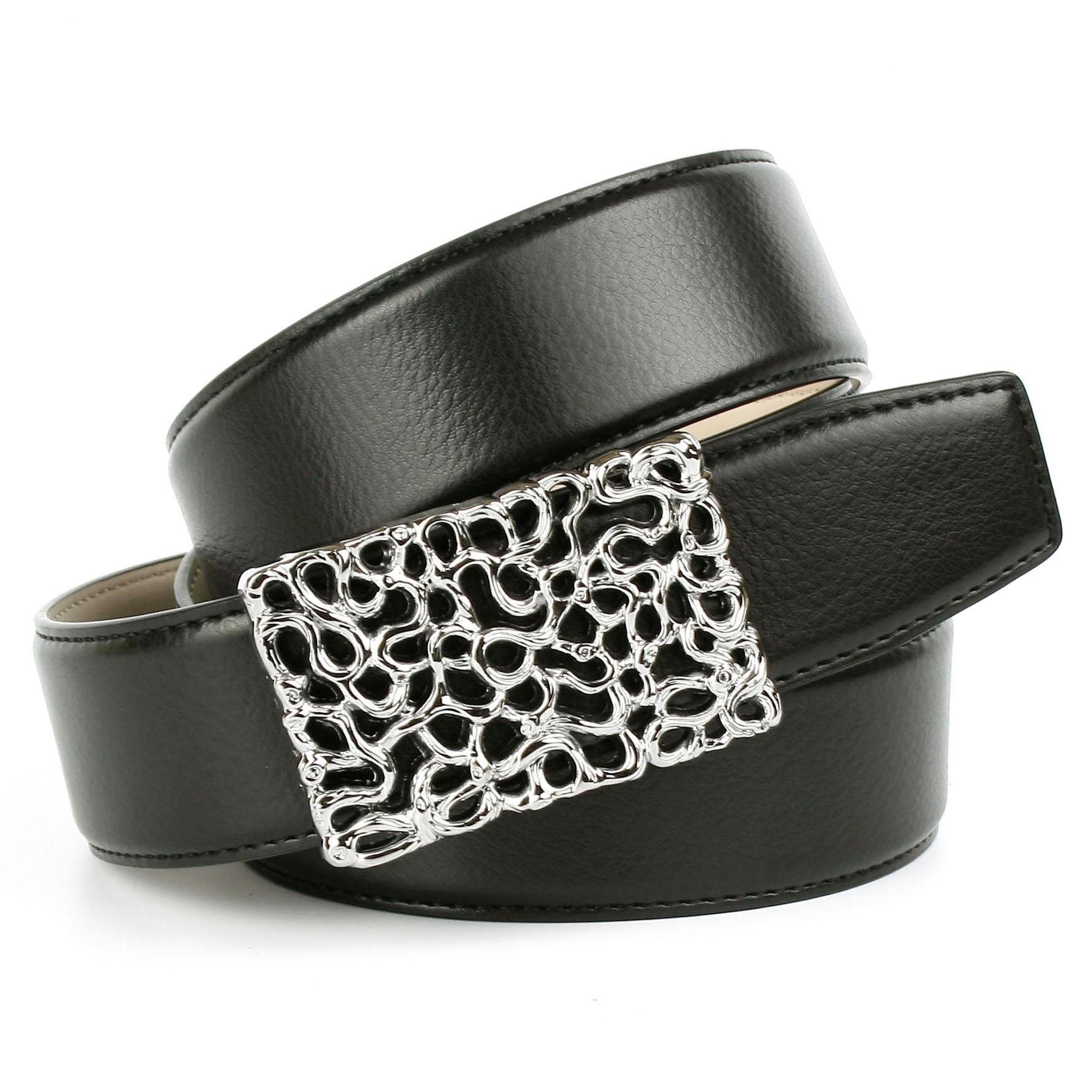 Anthoni Crown Ledergürtel, mit filigraner silberfarbener Schließe günstig online kaufen