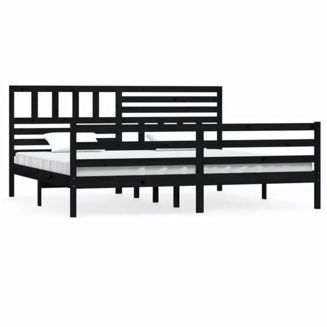 furnicato Bett Massivholzbett Schwarz 200x200 cm günstig online kaufen