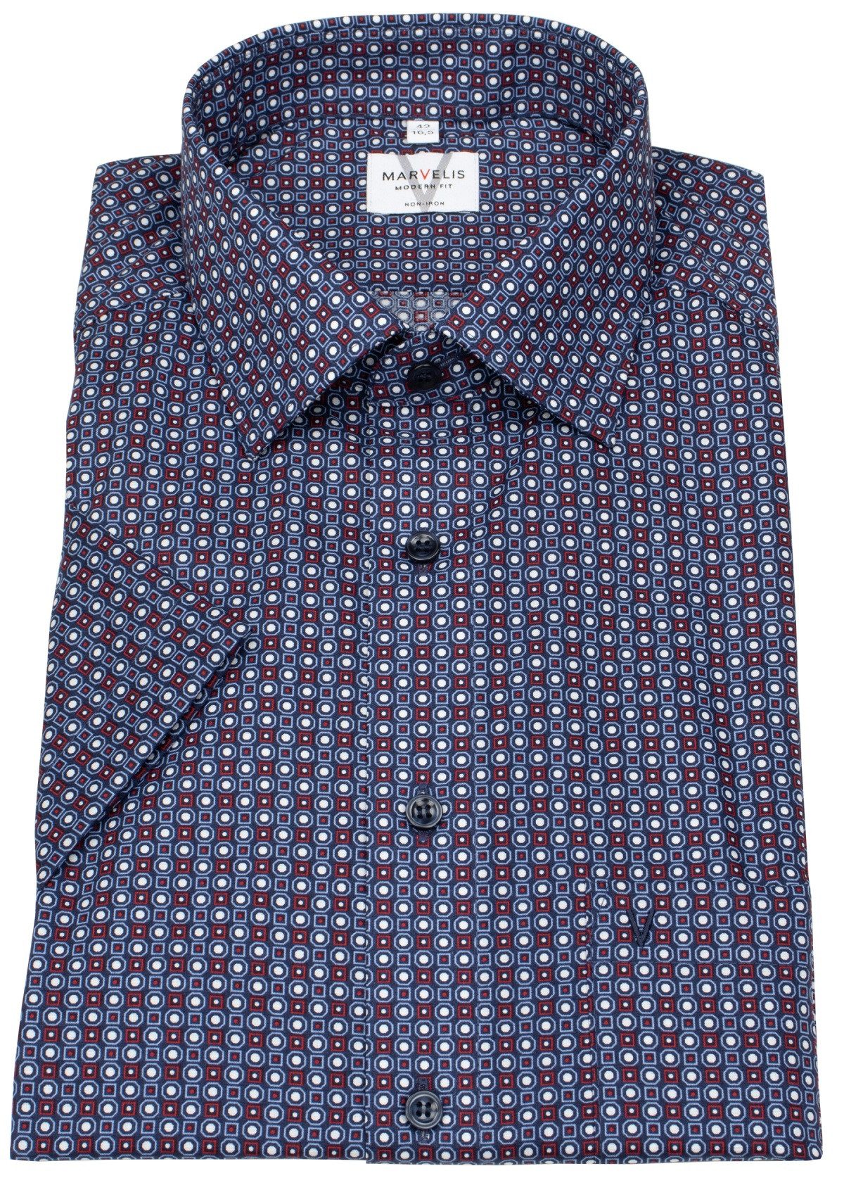MARVELIS Kurzarmhemd Modern Fit leicht tailliert günstig online kaufen