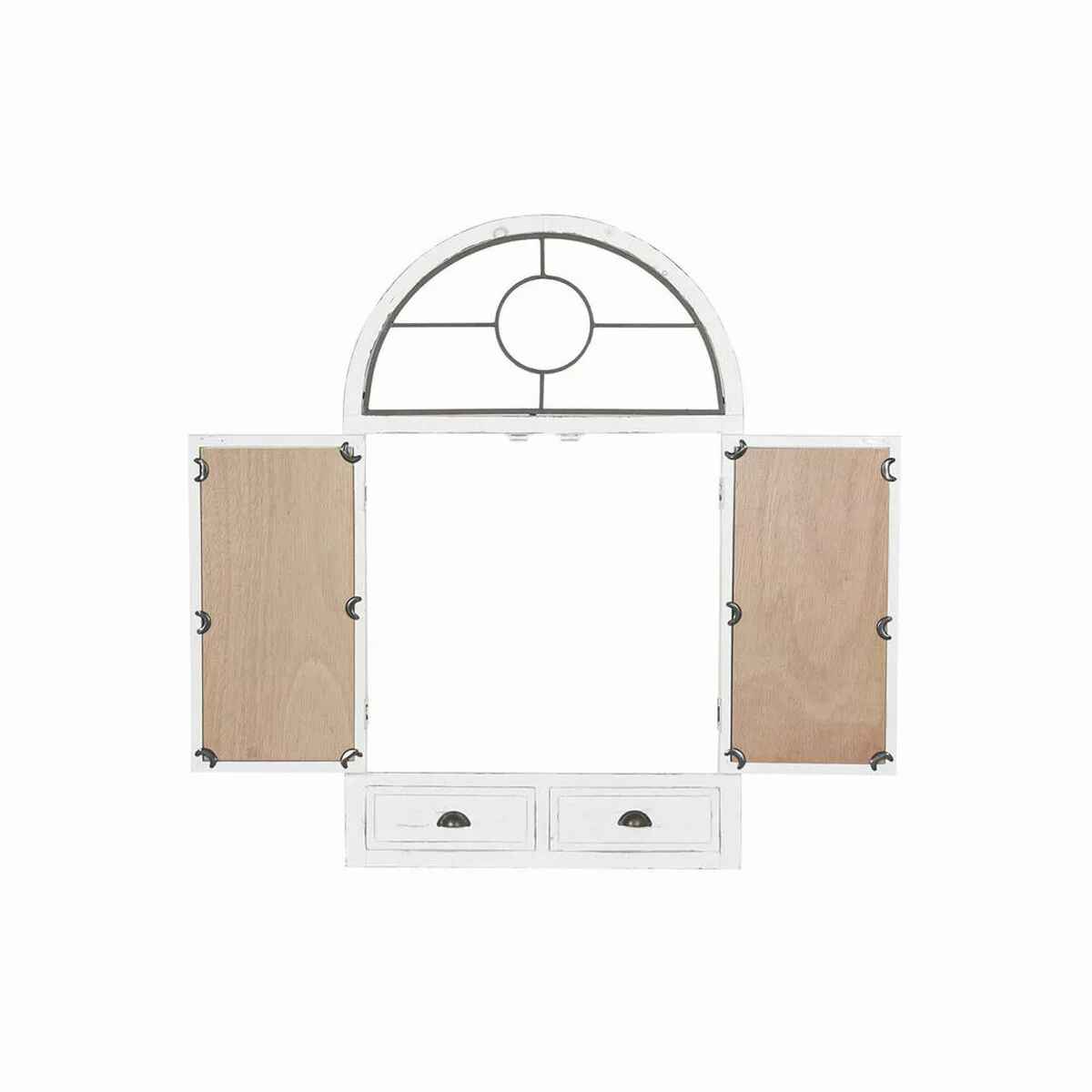 Wandspiegel Dkd Home Decor Spiegel Schwarz Metall Holz Fenster Weiß (56 X 3 günstig online kaufen