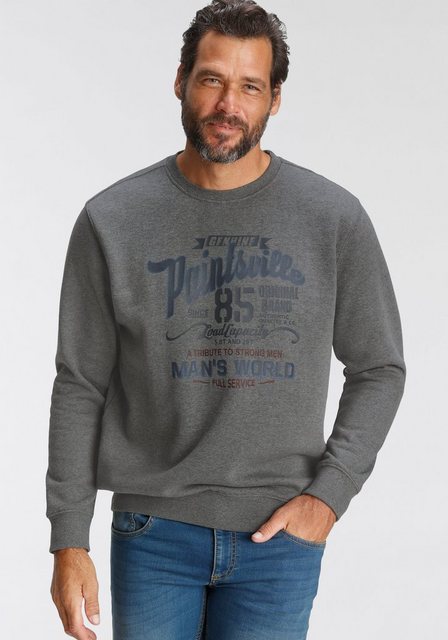 Man's World Sweatshirt Langarm, lässiger Print, Rundhals, aus Baumwollmisch günstig online kaufen