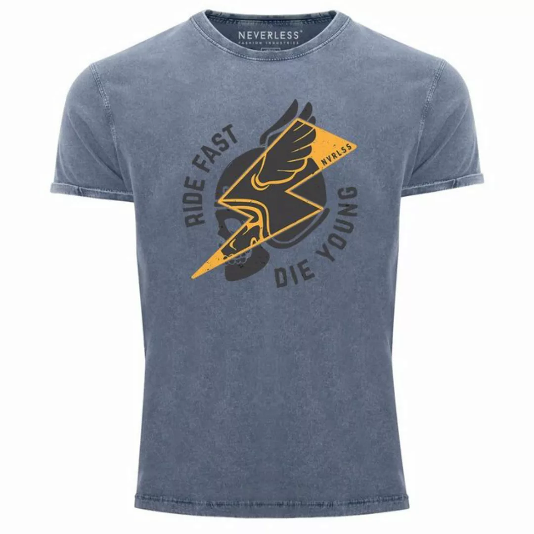 Neverless Print-Shirt Neverless® Herren T-Shirt Vintage Shirt Printshirt Ro günstig online kaufen