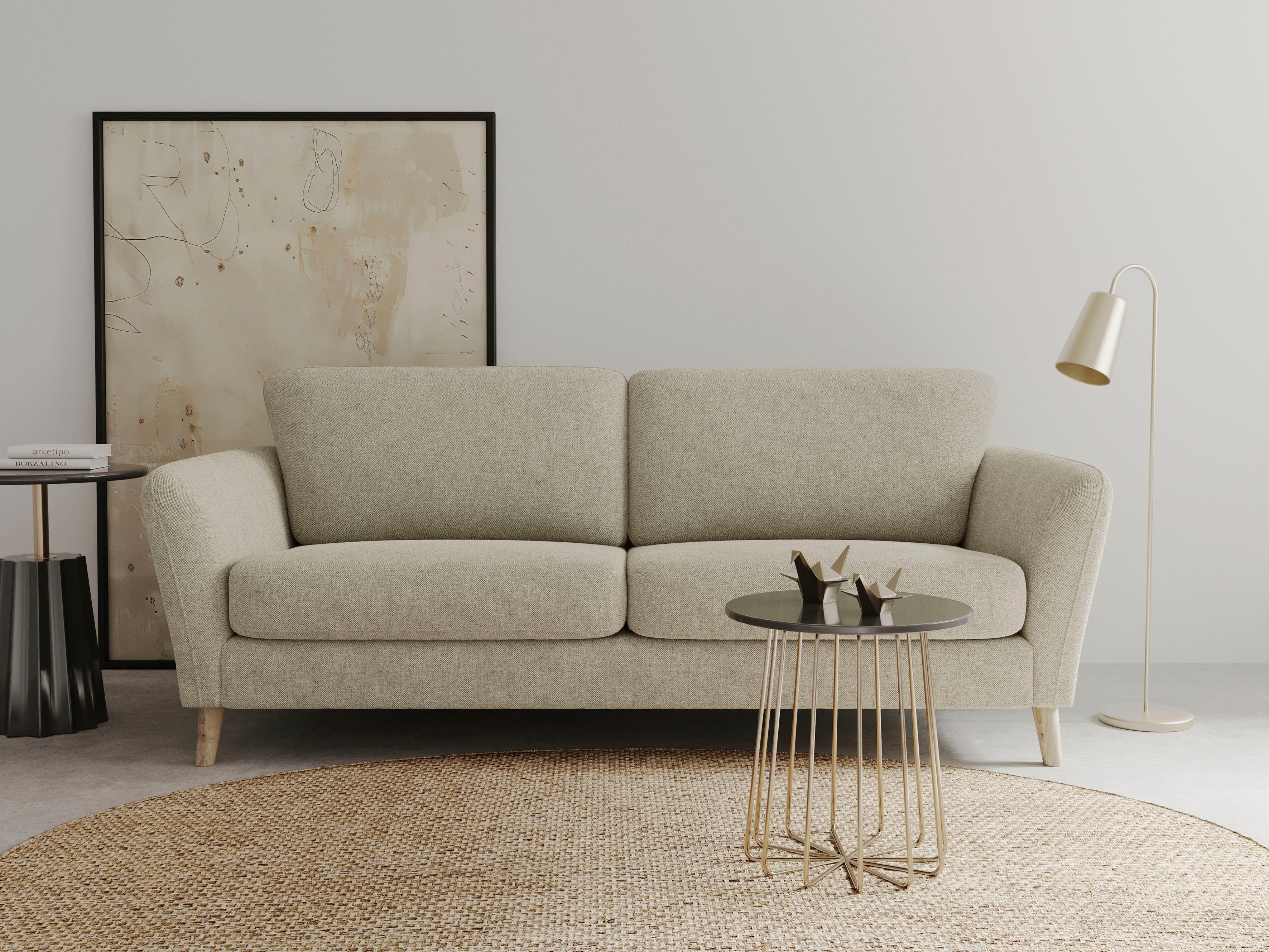 Home affaire 3-Sitzer "MARSEILLE 3er Sofa 206 cm, Cord, Flachgewebe, Strukt günstig online kaufen