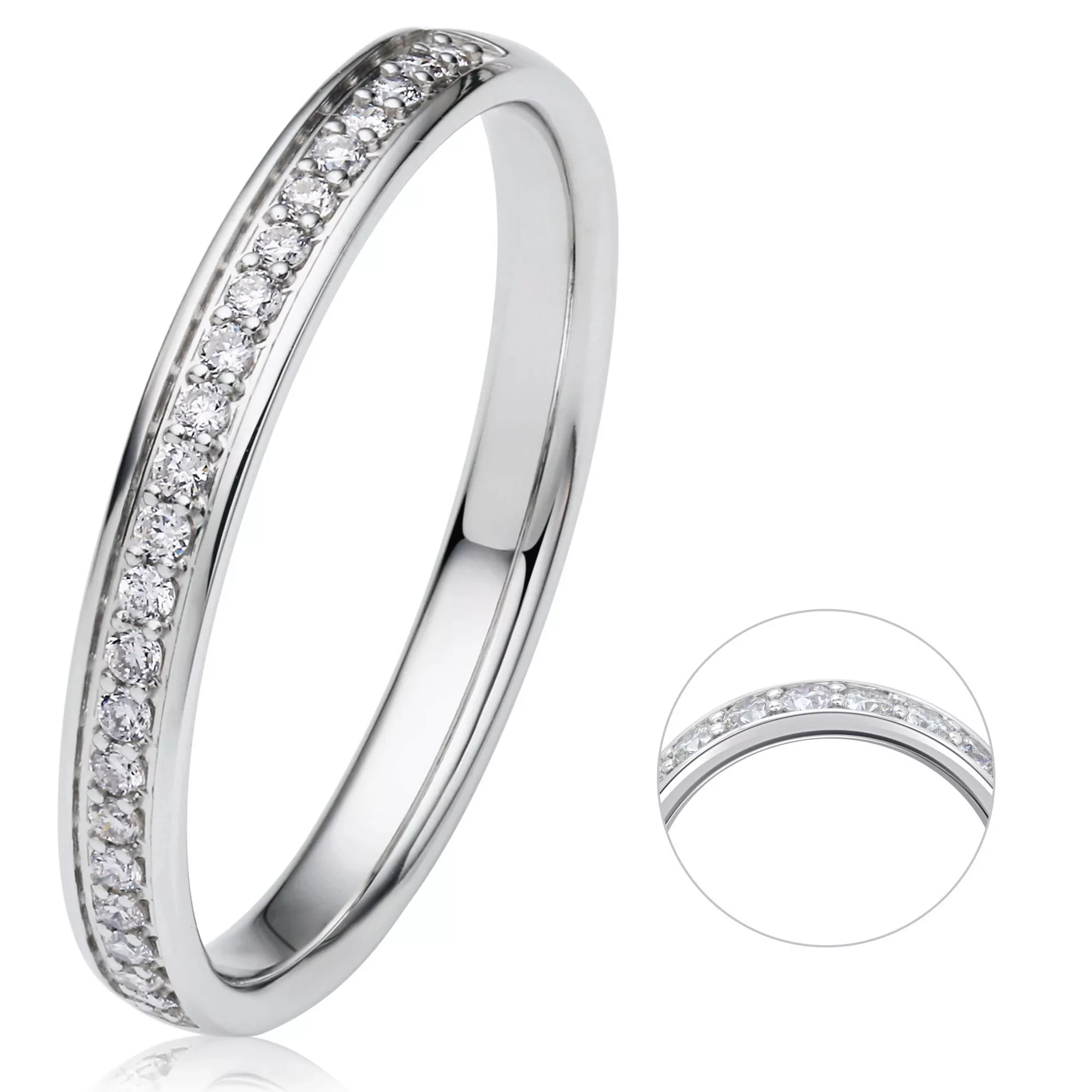 ONE ELEMENT Diamantring "0.15 ct Diamant Brillant Memoire Ring aus 585 Weiß günstig online kaufen