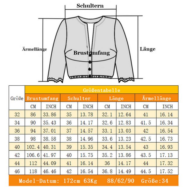 KELLIAR Dirndlbluse aus Spitze, Kostümbluse für Oktoberfest, Größen 34-44 K günstig online kaufen