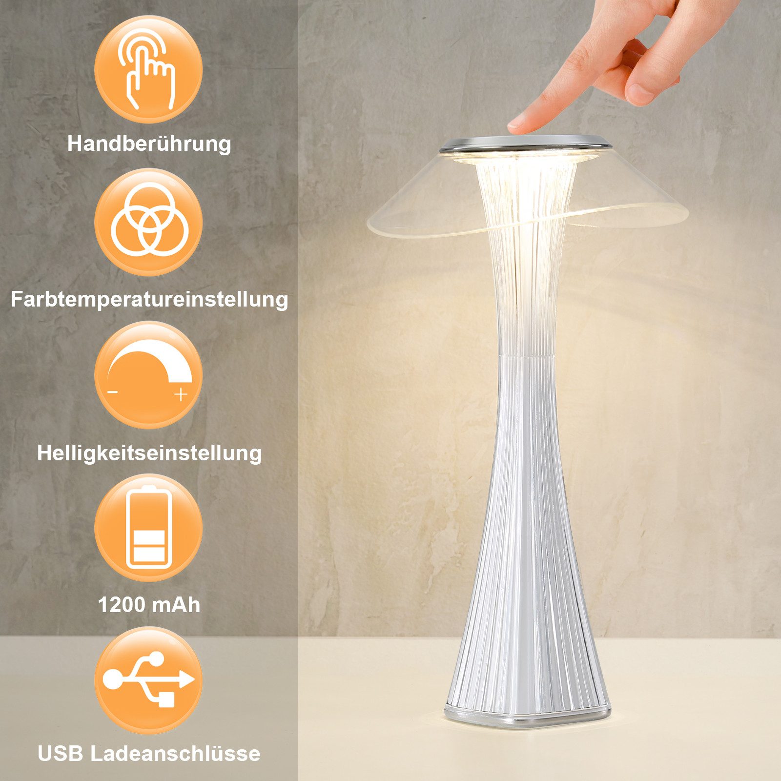 Nettlife LED Nachttischlampe Dimmbar Modern USB günstig online kaufen