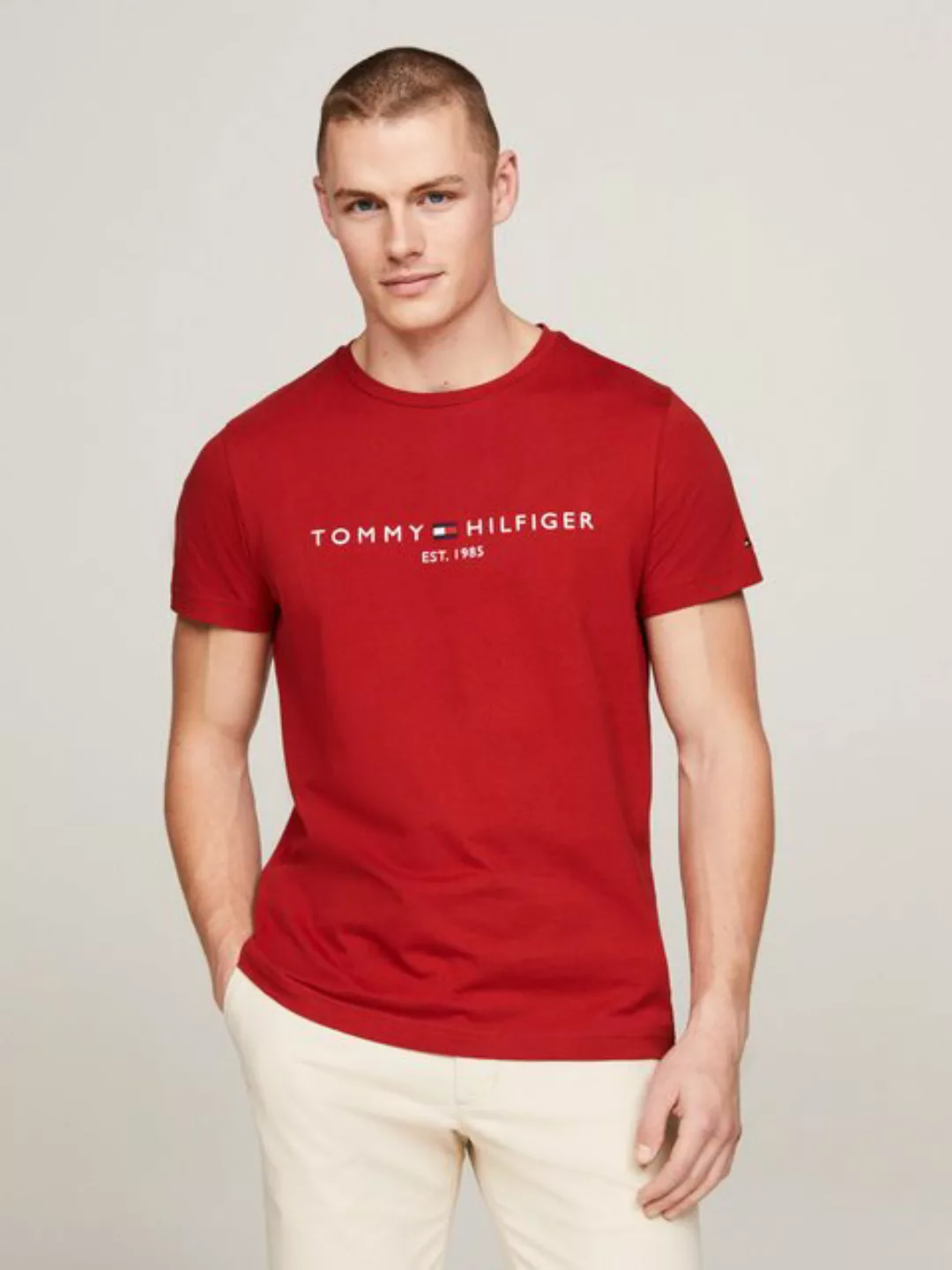 Tommy Hilfiger T-Shirt "TOMMY LOGO TEE", aus reiner, nachhaltiger Baumwolle günstig online kaufen