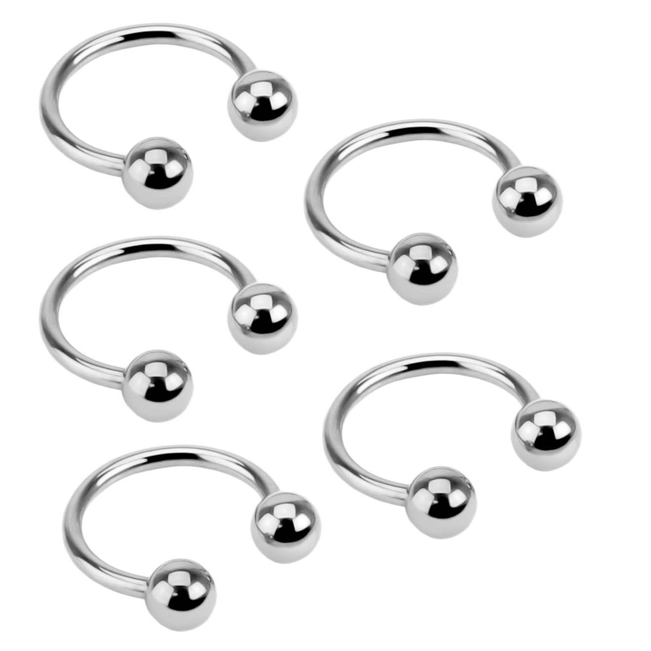 viva-adorno Nasenpiercing-Set Hufeisen Piercing Edelstahl Kugeln günstig online kaufen