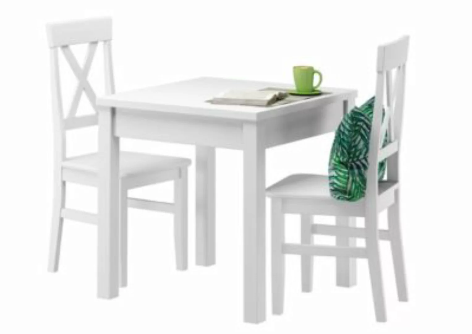 Erst-Holz® Stilvolle kleine Essgruppe Tisch 2 Stühle Kiefer Massivholz wasc günstig online kaufen