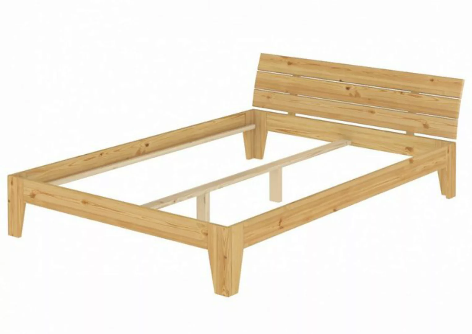 ERST-HOLZ Bett Doppelbett 160x200 Kiefer natur ohne Rost, Kieferfarblos lac günstig online kaufen