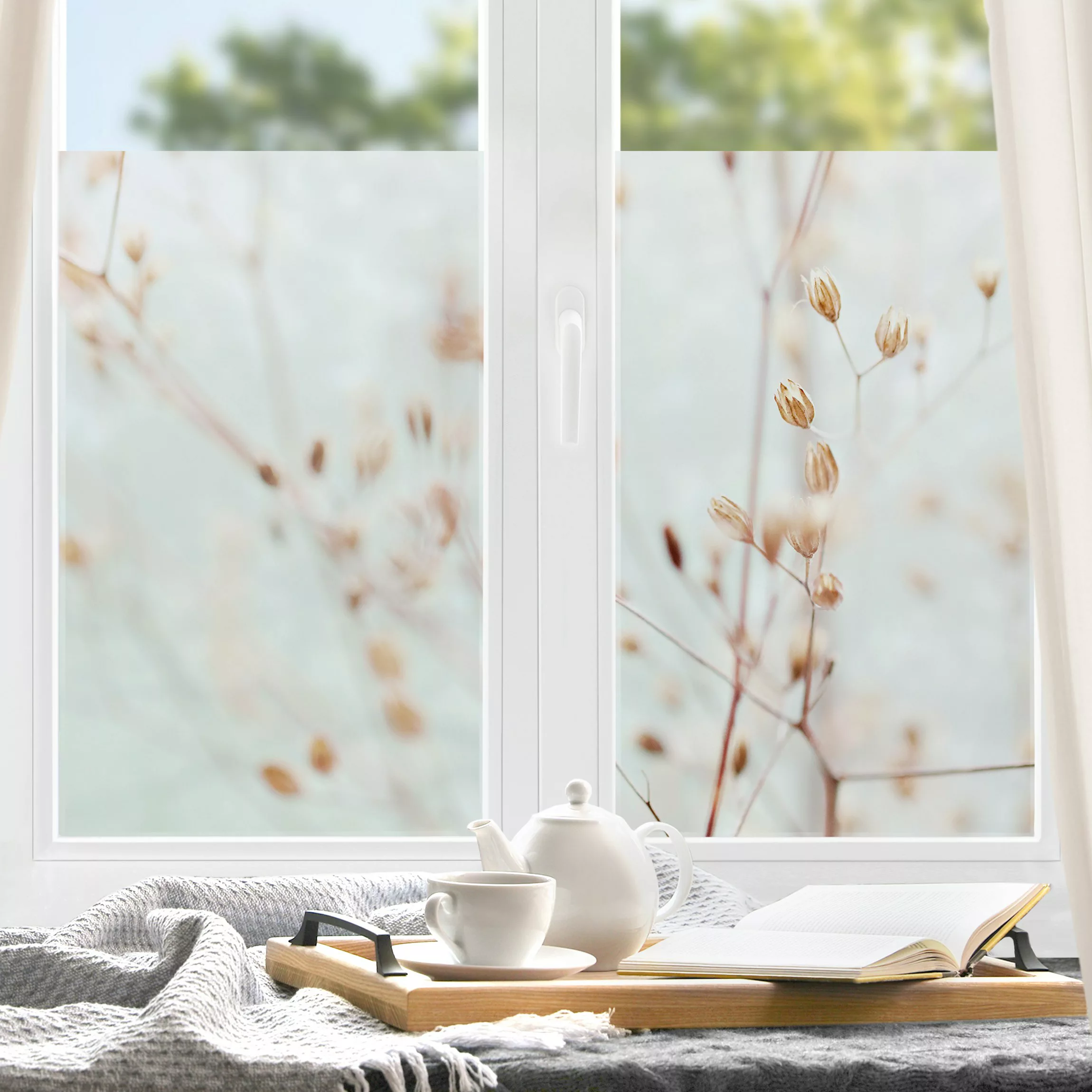 Fensterfolie Pastellknospen am Wildblumenzweig günstig online kaufen