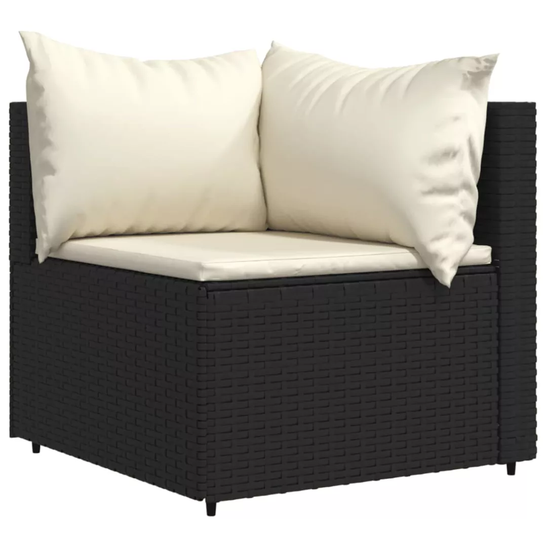 Vidaxl Garten-ecksofa Mit Kissen Schwarz Poly Rattan günstig online kaufen