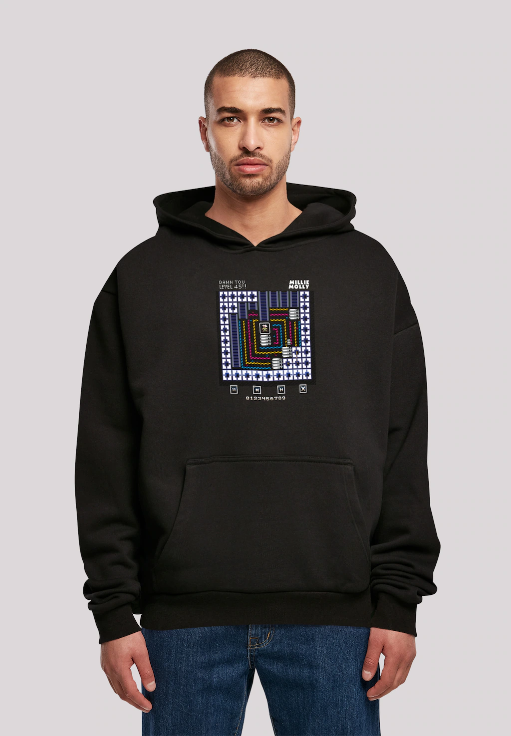 F4NT4STIC Kapuzenpullover "Level 45 Millie Mollie C64 Retro Gaming", Print günstig online kaufen