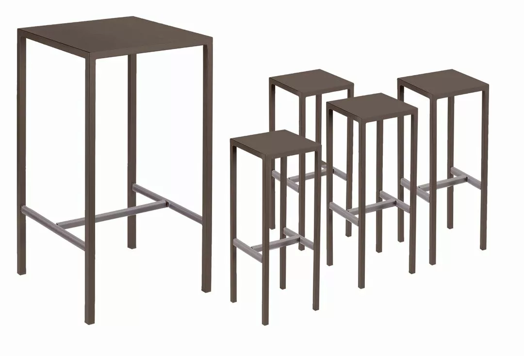 Set Bartisch mit 4 Barhockern Seaside bronze günstig online kaufen