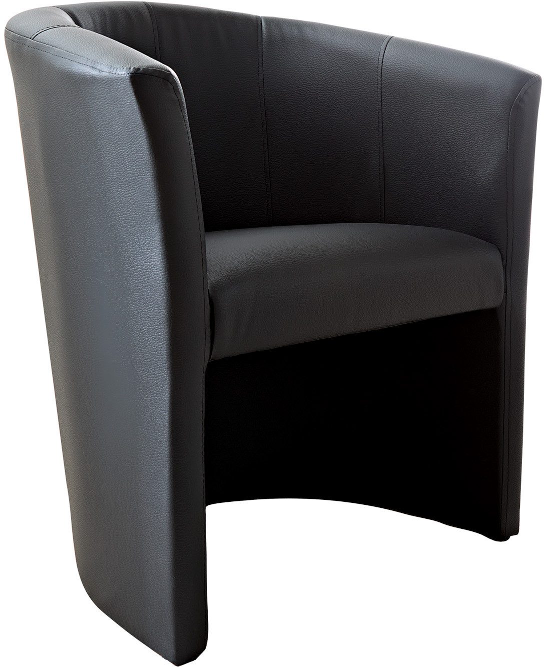 DELIFE Cocktailsessel Pieder, Schwarz gepolstert Kunstleder günstig online kaufen