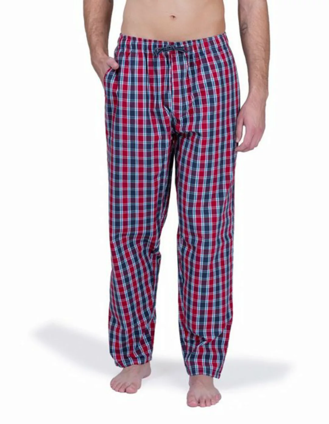 Moonline Schlafhose Herren Webhose Freizeithose Loungewear aus 100% Baumwol günstig online kaufen