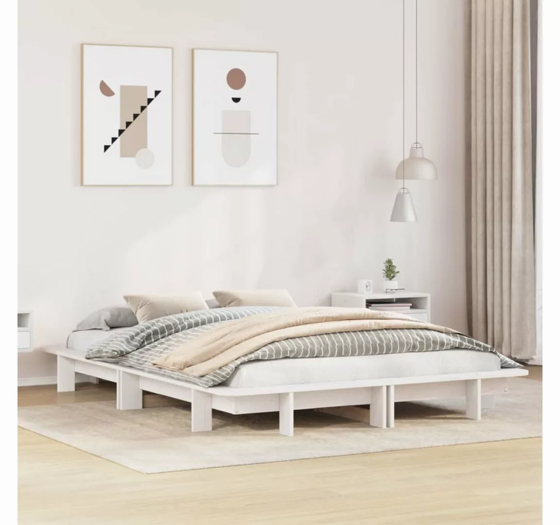 vidaXL Bett, Massivholzbett ohne Matratze Wachsbraun 120x200 cm Kiefernholz günstig online kaufen