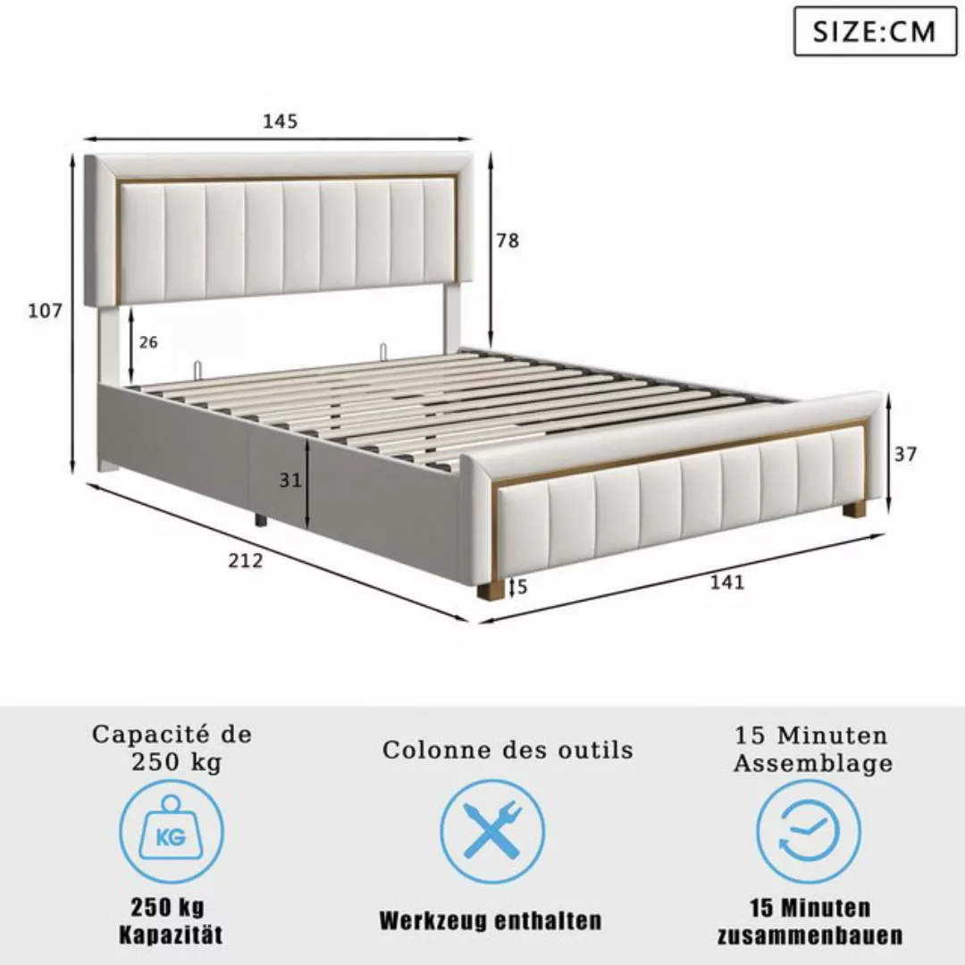 Furnishings Home Polsterbett Doppelbett mit Stauraum Samt (Set, Bett), Haus günstig online kaufen