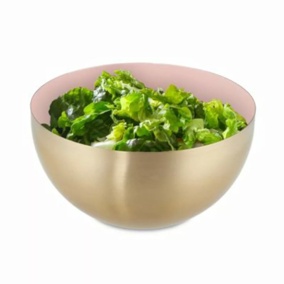 relaxdays Zweifarbige Salatschüssel aus Edelstahl rosa günstig online kaufen