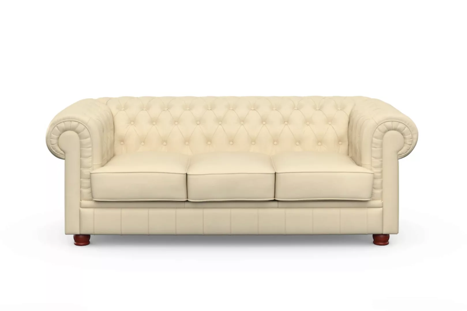 Max Winzer® Chesterfield-Sofa »Kent«, 3-Sitzer mit edler Knopfheftung, Brei günstig online kaufen