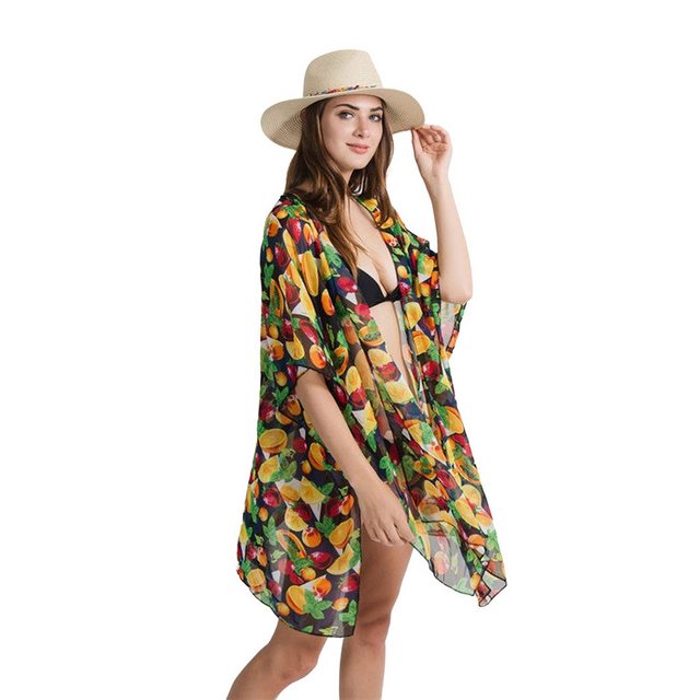 AUKUU Strandkleid Sommer mehrfarbiger Strand Urlaub Cape Cardigan 75*150cm günstig online kaufen