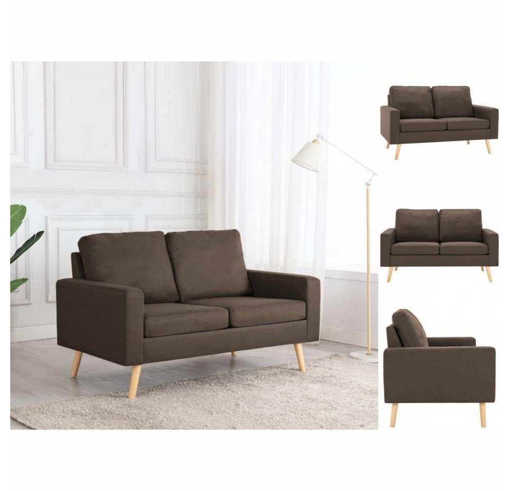 vidaXL Sofa 2-Sitzer-Sofa Braun Stoff Couch günstig online kaufen