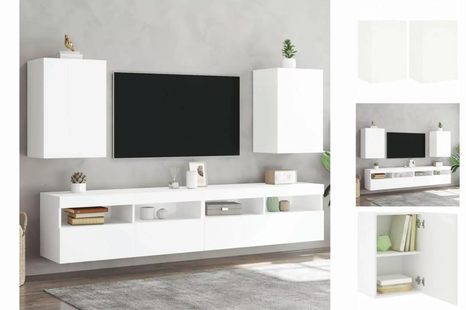 vidaXL TV-Schrank TV-Wandschränke 2 Stk Weiß 40,5x30x60 cm Spanplatte günstig online kaufen