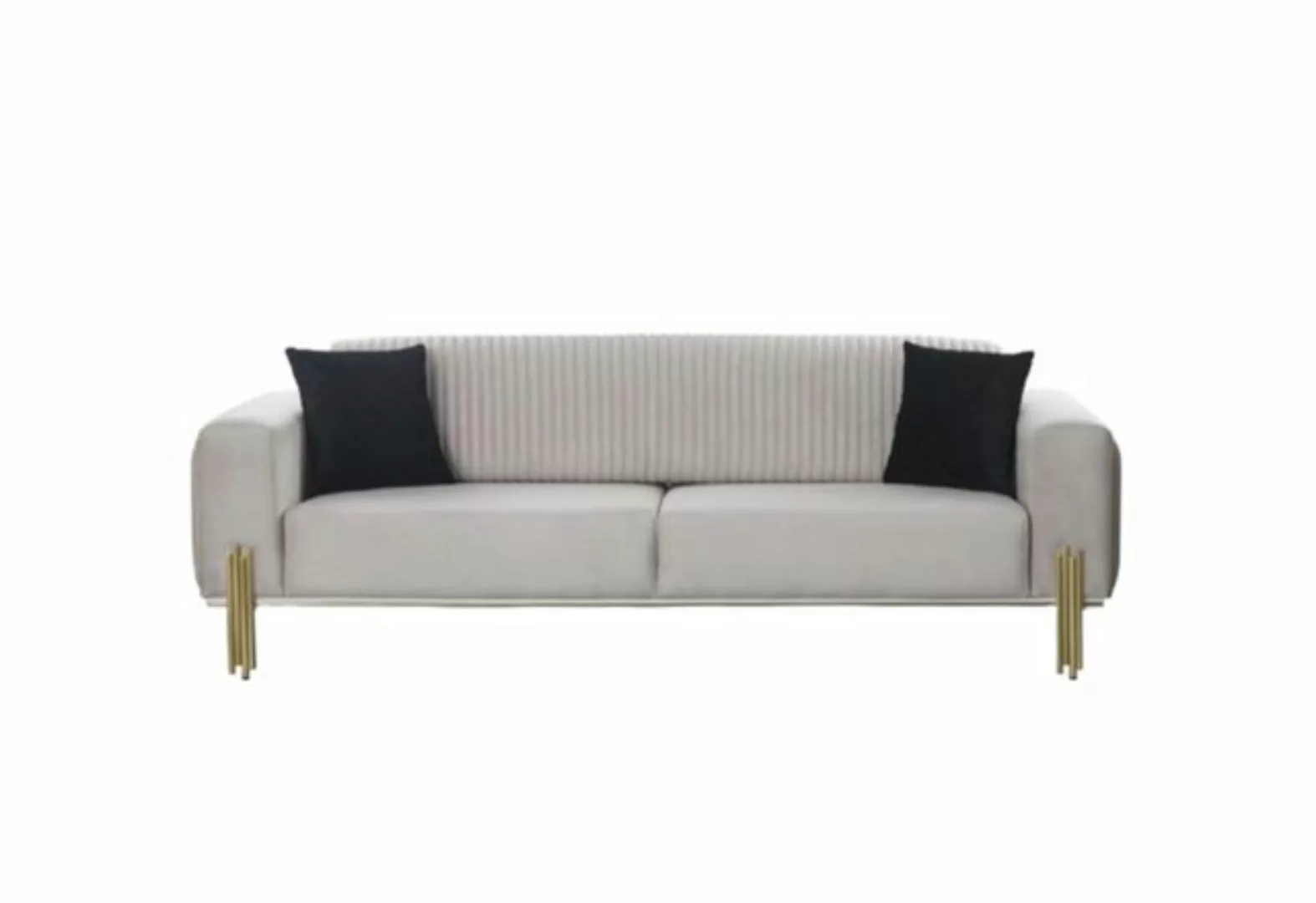 Xlmoebel Sofa Modernes weißes 3-Sitzer-Sofa aus gepolstertem Stoff, Hergest günstig online kaufen