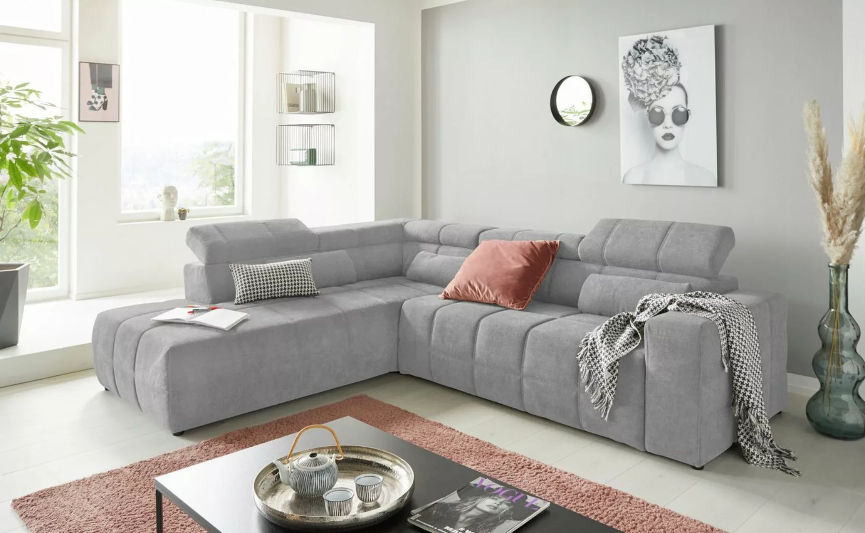 DOMO collection Ecksofa "Modica L-Form", moderne Optik mit großzügiger Reca günstig online kaufen