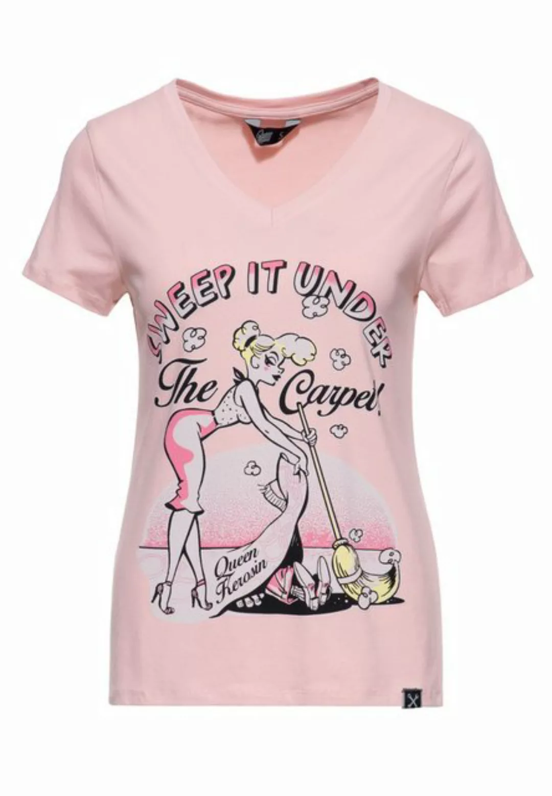 QueenKerosin Print-Shirt Sweep it under the carpet (1-tlg) mit humorvollem günstig online kaufen