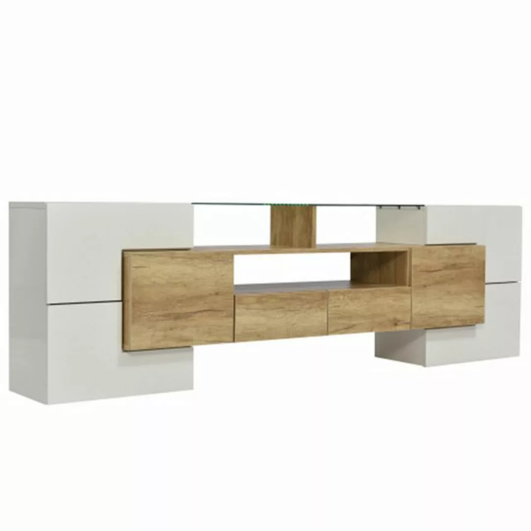 Celya TV-Schrank TV-Schrank, Lowboard,Weiß, 200 cm, LED-Beleuchtung, Wohnzi günstig online kaufen