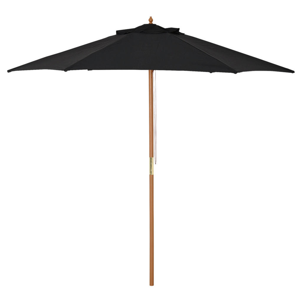 Outsunny Sonnenschirm schwarz Bambus H/D: ca. 230x2520 cm günstig online kaufen